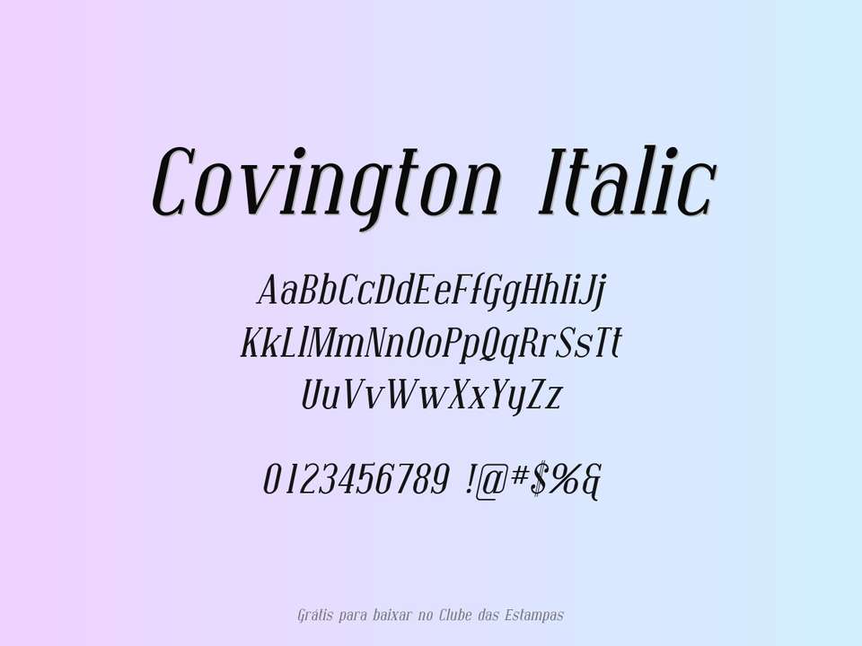 Fonte Covington Italic Grátis Para Baixar