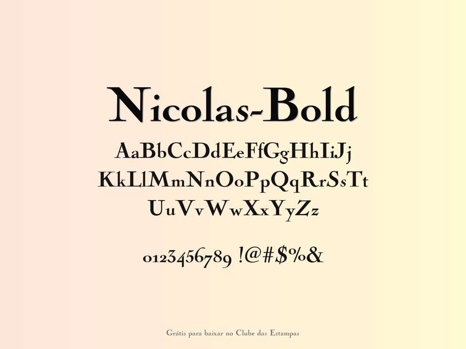 Fonte Nicolas Bold Grátis Para Baixar