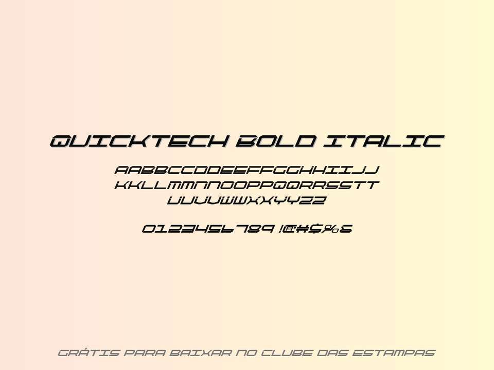 Fonte Quicktech Bold Italic Grátis Para Baixar