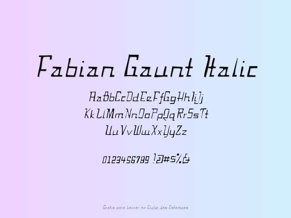 Fonte Fabian Gaunt Italic Grátis Para Baixar
