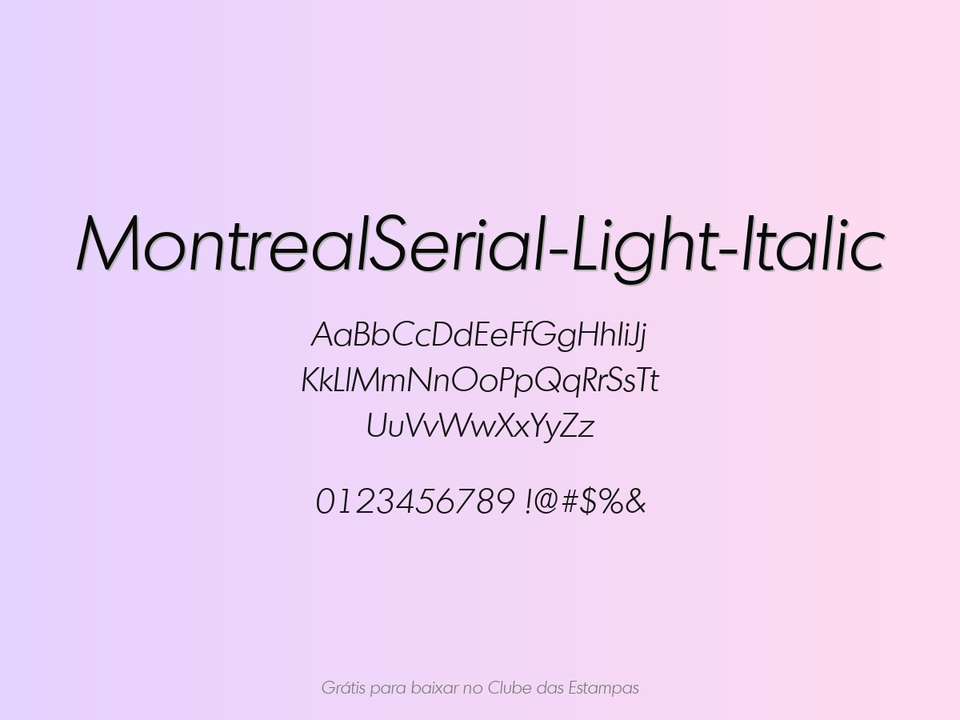 Fonte Montrealserial Light Italic Grátis Para Baixar