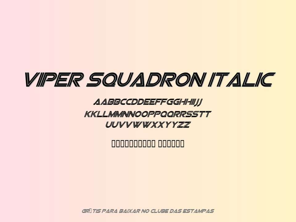Fonte Viper Squadron Italic Grátis Para Baixar