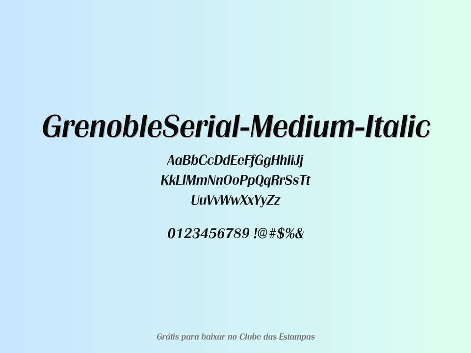 Fonte Grenobleserial Medium Italic Grátis Para Baixar