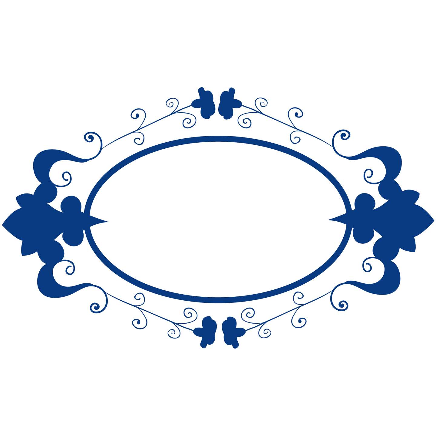 Moldura Decorativa Azul Escura Decoração Png Grátis Para Baixar
