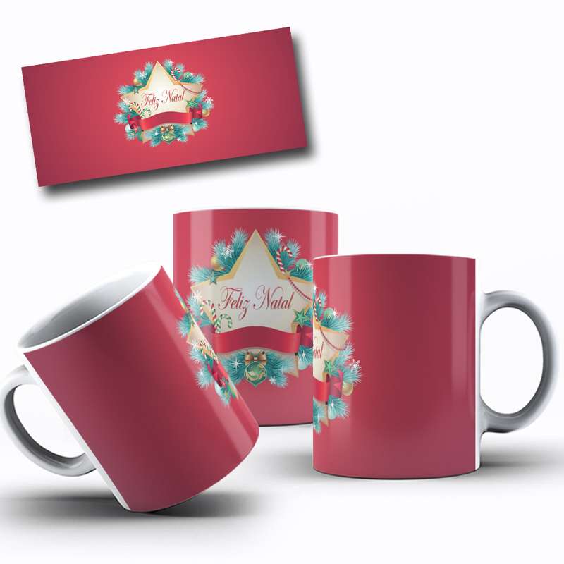 Arte Para Caneca Feliz Natal Cartão Natalino 49