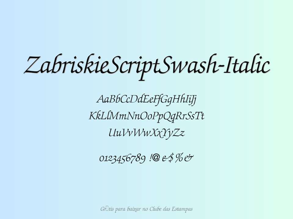 Fonte Zabriskiescriptswash Italic Grátis Para Baixar