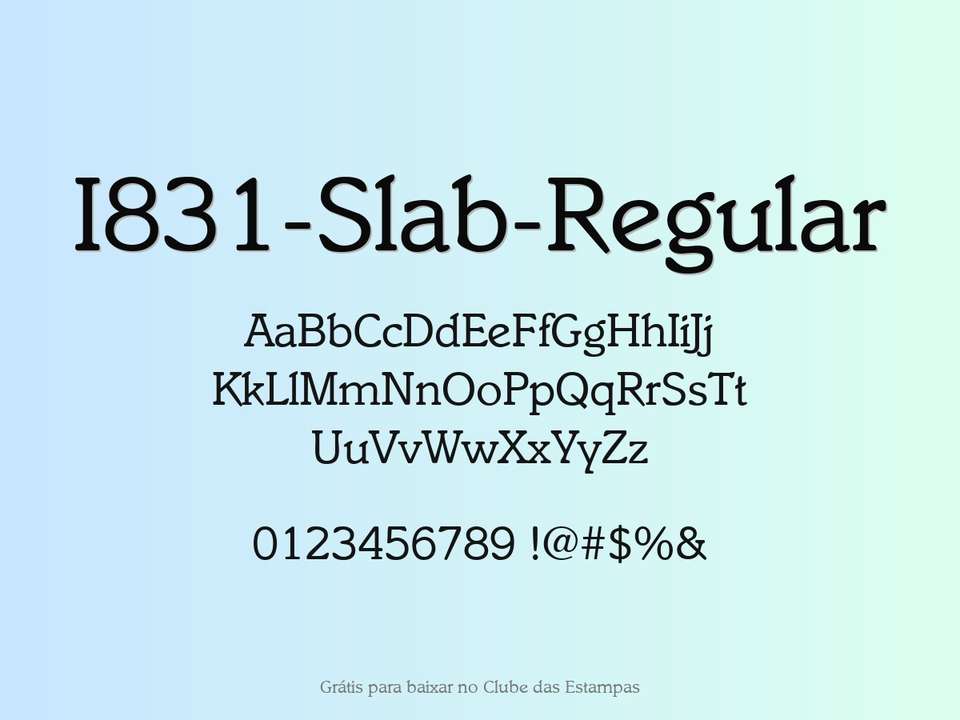 Fonte I831 Slab Regular Grátis Para Baixar