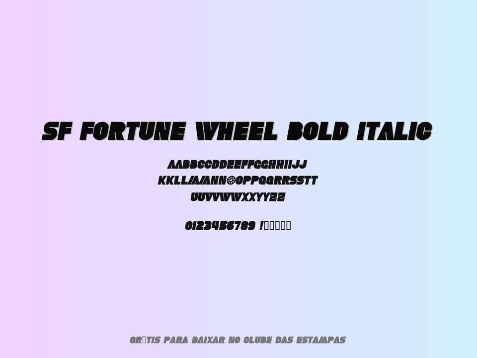 Fonte Sf Fortune Wheel Bold Italic Grátis Para Baixar