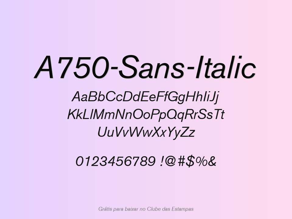 Fonte A750 Sans Italic Grátis Para Baixar