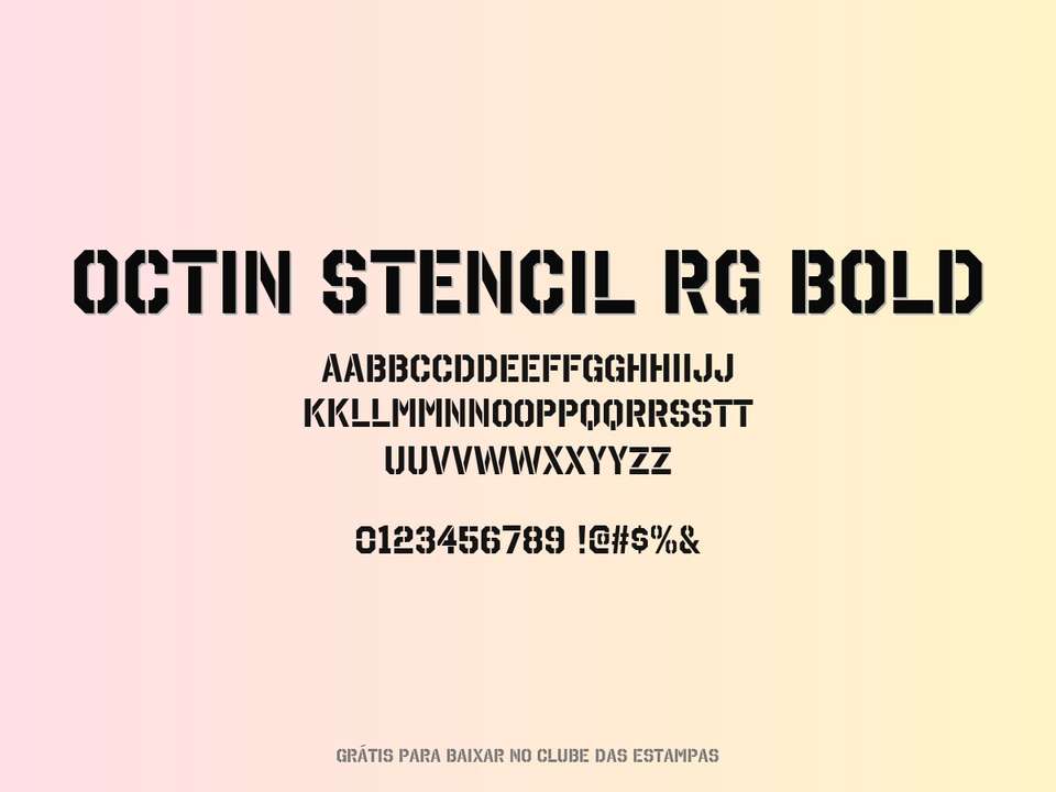 Fonte Octin Stencil Rg Bold Grátis Para Baixar