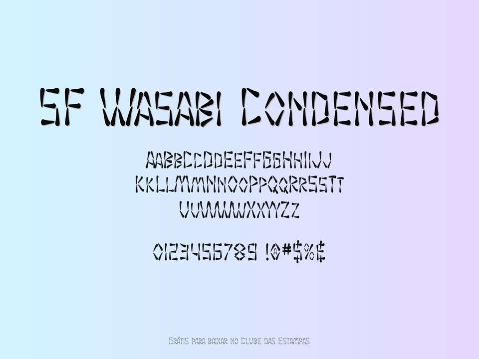 Fonte Sf Wasabi Condensed Grátis Para Baixar