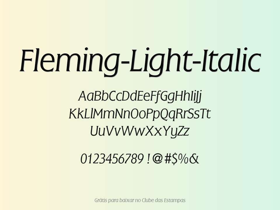 Fonte Fleming Light Italic Grátis Para Baixar