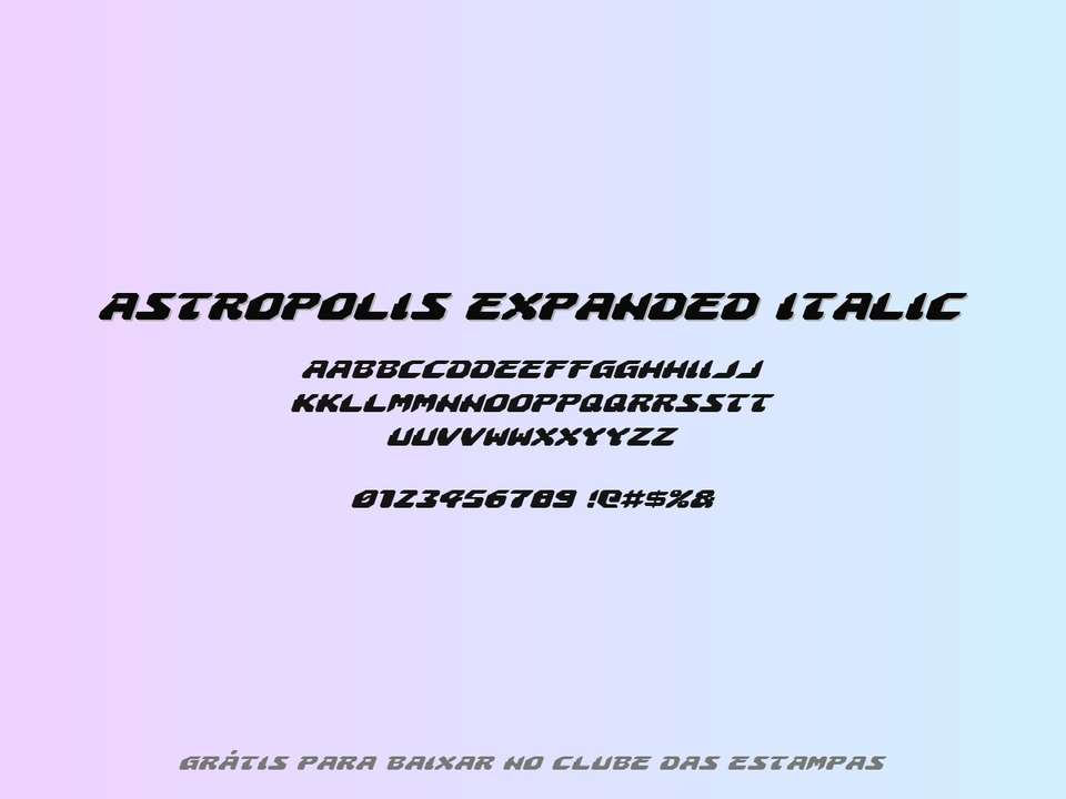 Fonte Astropolis Expanded Italic Grátis Para Baixar