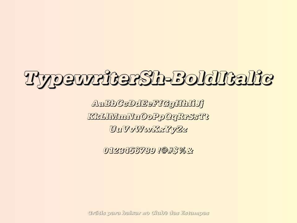 Fonte Typewritersh Bolditalic Grátis Para Baixar