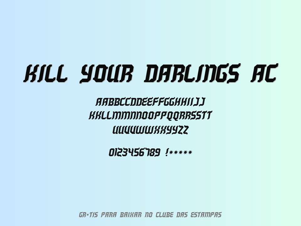 Fonte Kill Your Darlings Ac Grátis Para Baixar