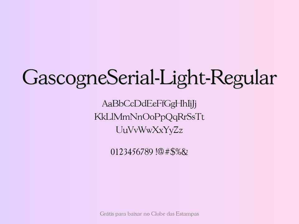 Fonte Gascogneserial Light Regular Grátis Para Baixar