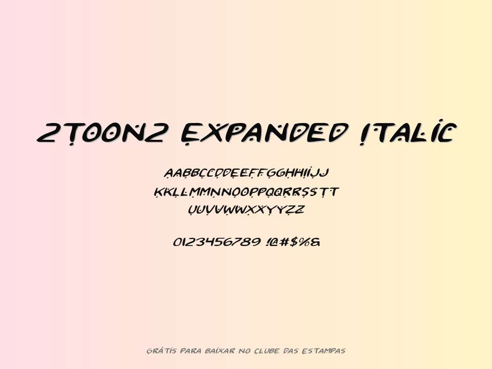 Fonte 2toon2 Expanded Italic Grátis Para Baixar