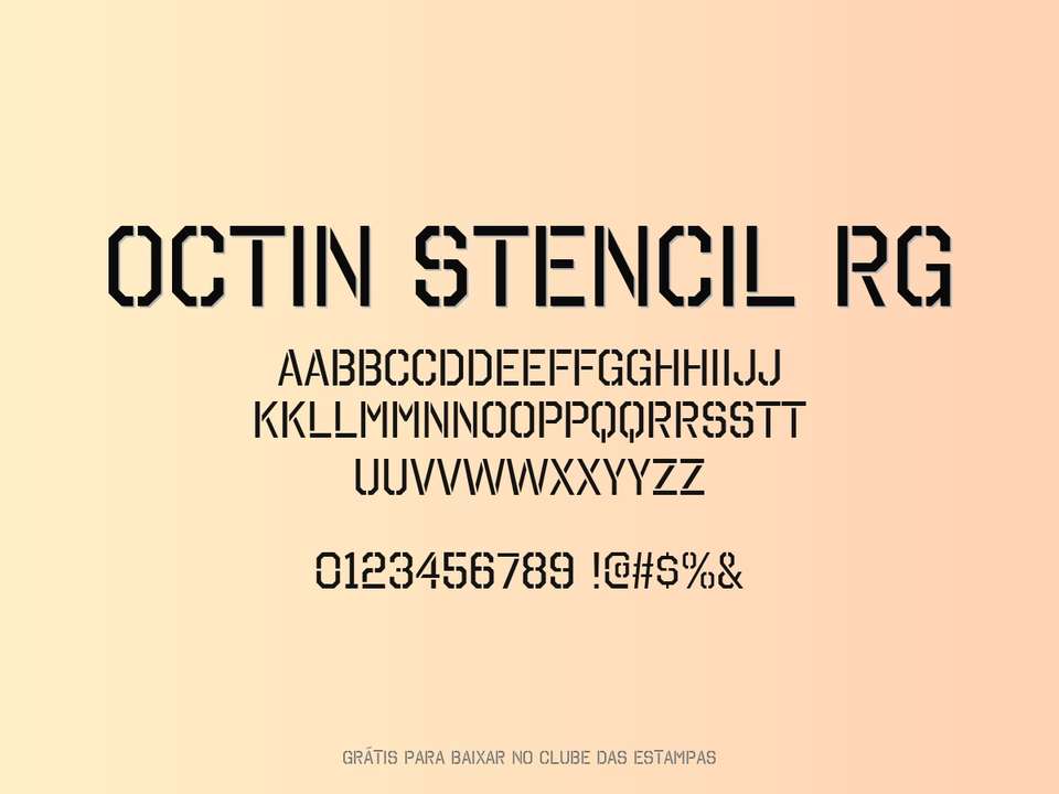 Fonte Octin Stencil Rg Grátis Para Baixar
