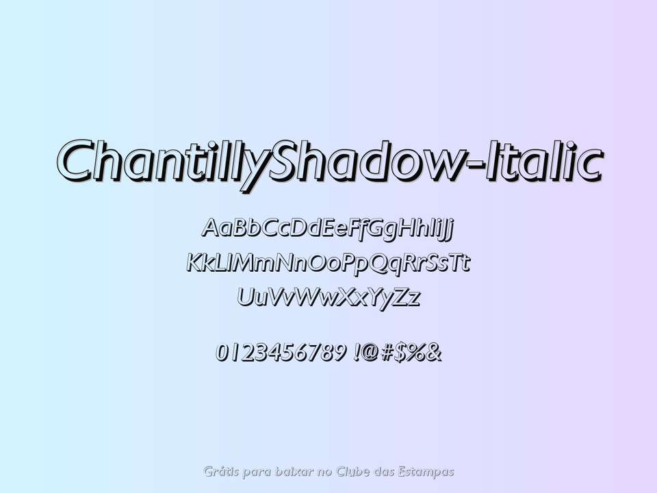 Fonte Chantillyshadow Italic Grátis Para Baixar