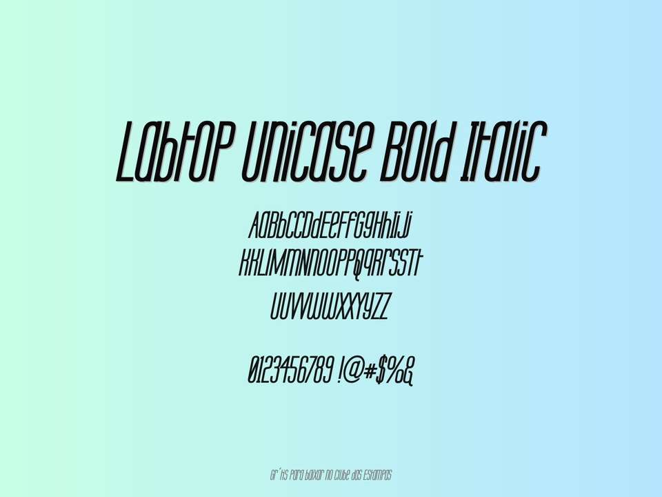 Fonte Labtop Unicase Bold Italic Grátis Para Baixar