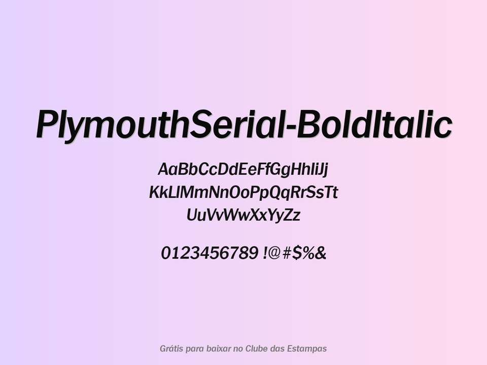 Fonte Plymouthserial Bolditalic Grátis Para Baixar