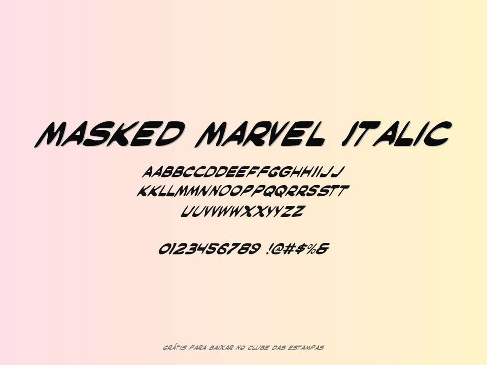 Fonte Masked Marvel Italic Grátis Para Baixar