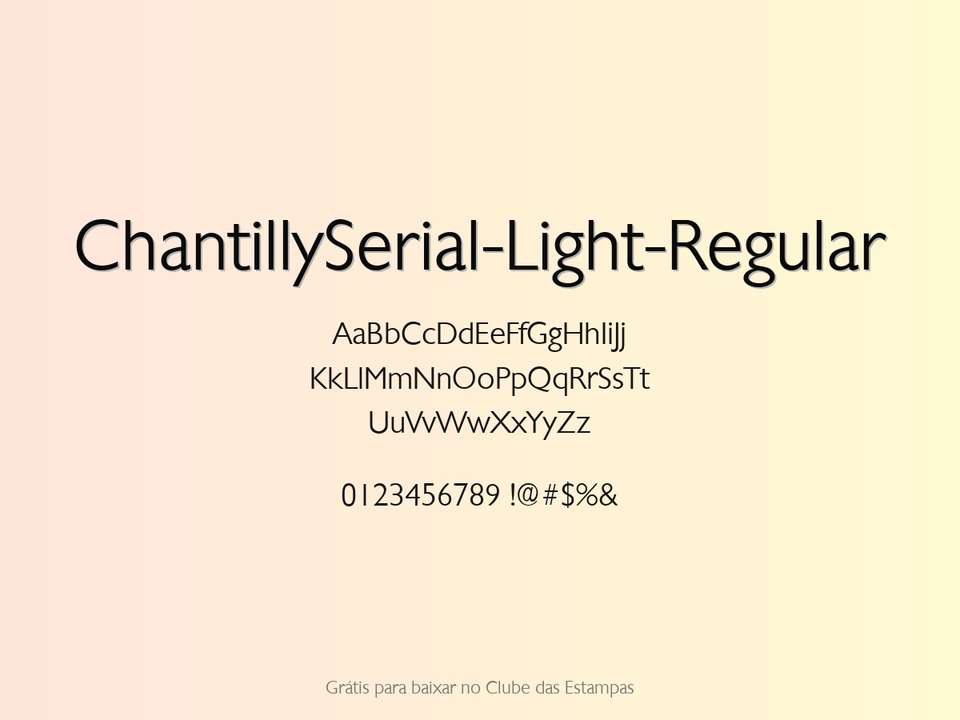 Fonte Chantillyserial Light Regular Grátis Para Baixar