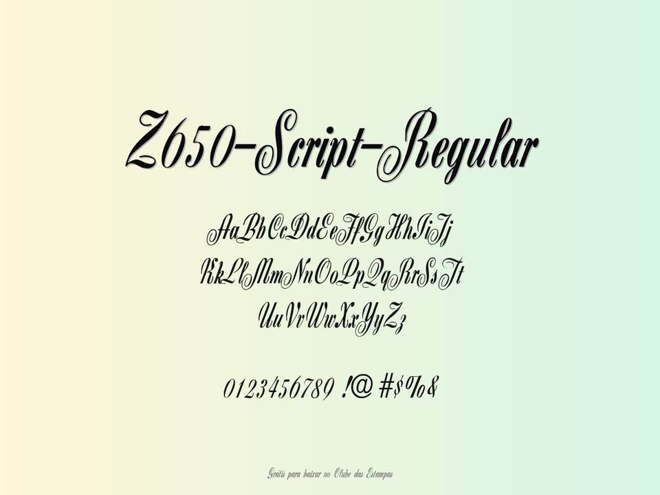Fonte Z650 Script Regular Grátis Para Baixar
