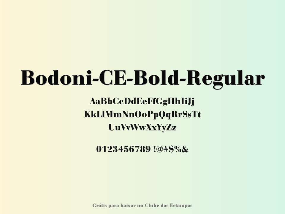 Fonte Bodoni Ce Bold Regular Grátis Para Baixar