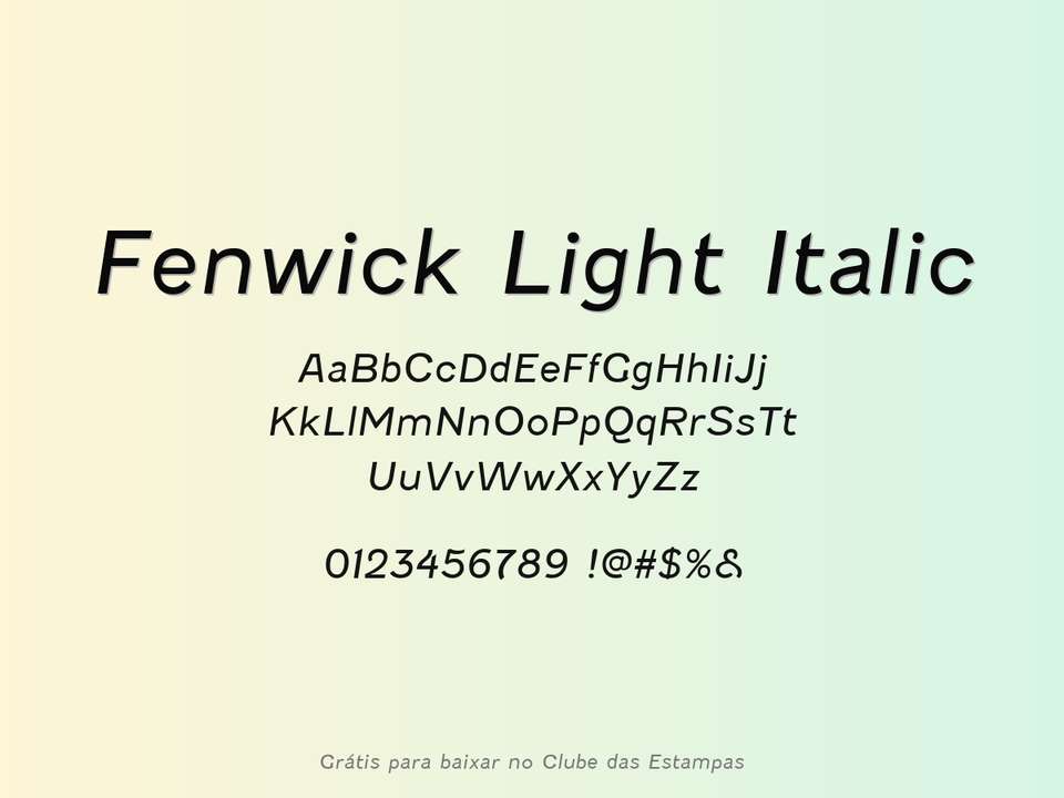 Fonte Fenwick Light Italic Grátis Para Baixar