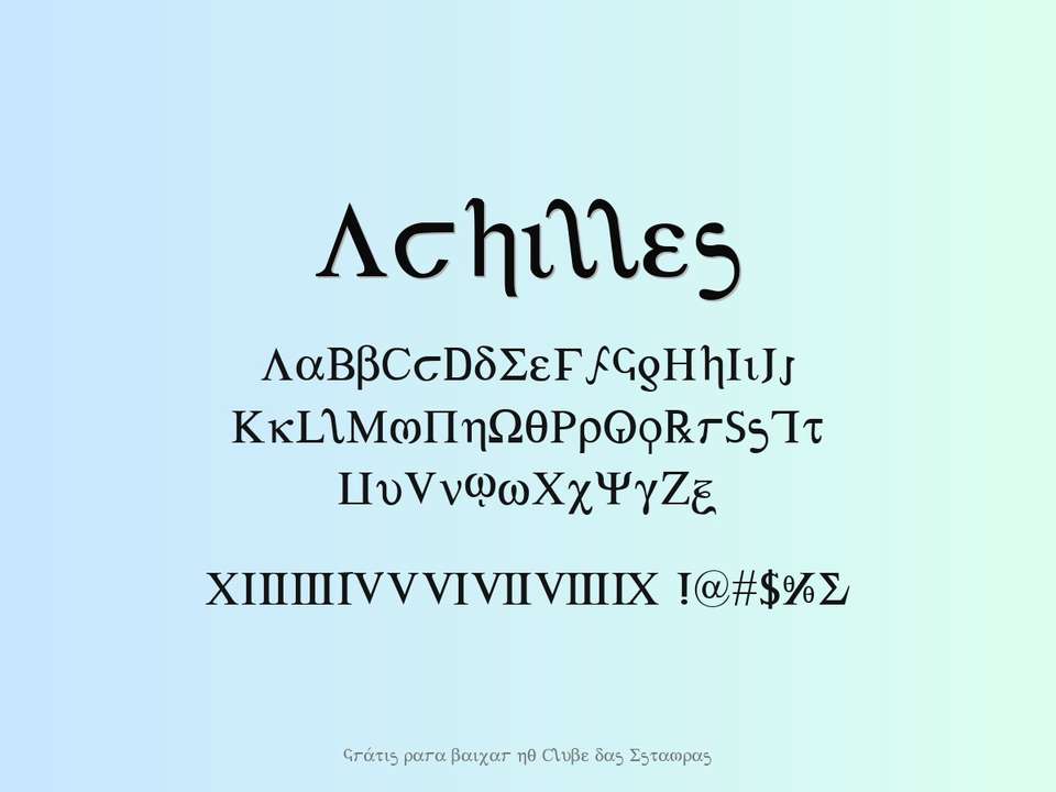 Fonte Achilles Grátis Para Baixar