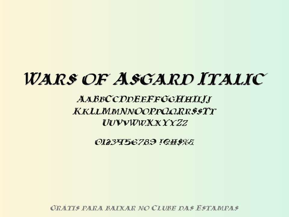 Fonte Wars Of Asgard Italic Grátis Para Baixar