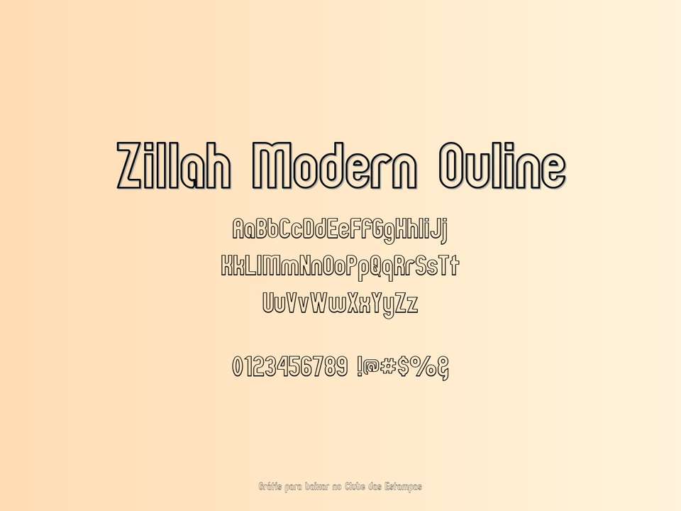 Fonte Zillah Modern Ouline Grátis Para Baixar