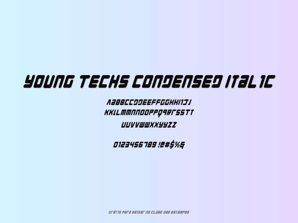 Fonte Young Techs Condensed Italic Grátis Para Baixar
