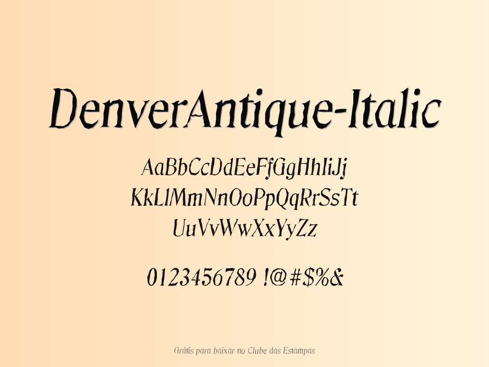 Fonte Denverantique Italic Grátis Para Baixar