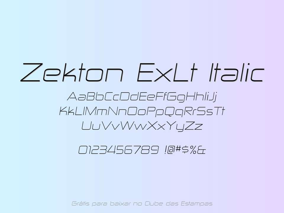 Fonte Zekton Exlt Italic Grátis Para Baixar