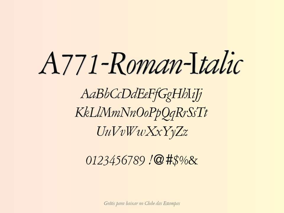 Fonte A771 Roman Italic Grátis Para Baixar