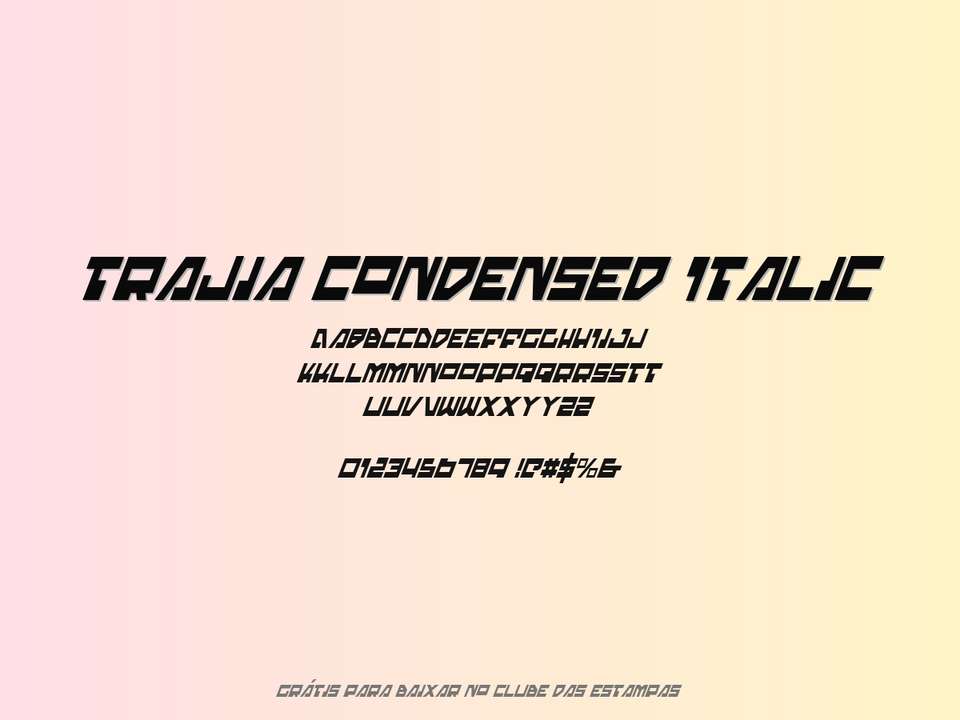 Fonte Trajia Condensed Italic Grátis Para Baixar