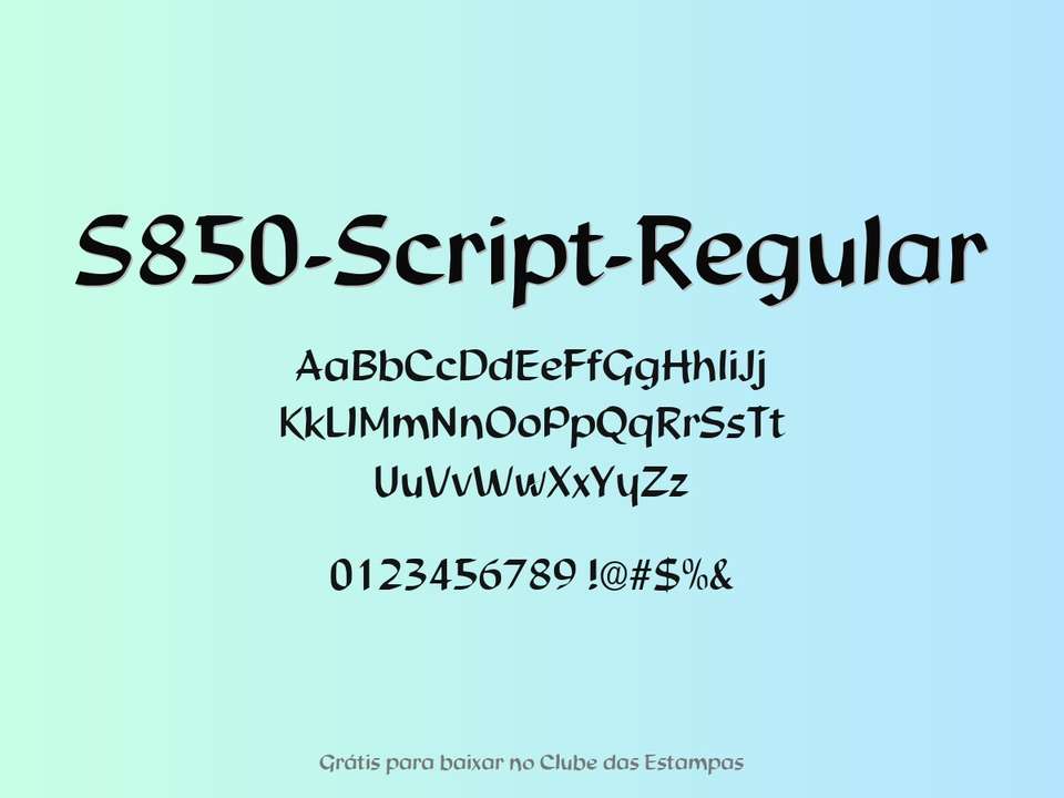 Fonte S850 Script Regular Grátis Para Baixar