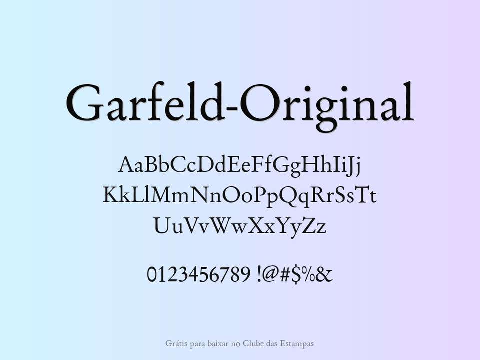 Fonte Garfeld Original Grátis Para Baixar