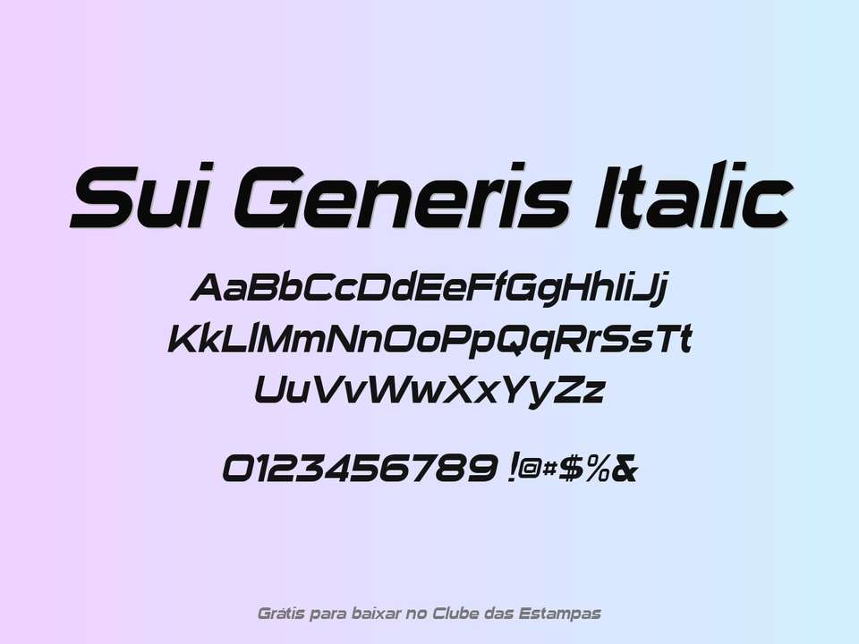 Fonte Sui Generis Italic Grátis Para Baixar