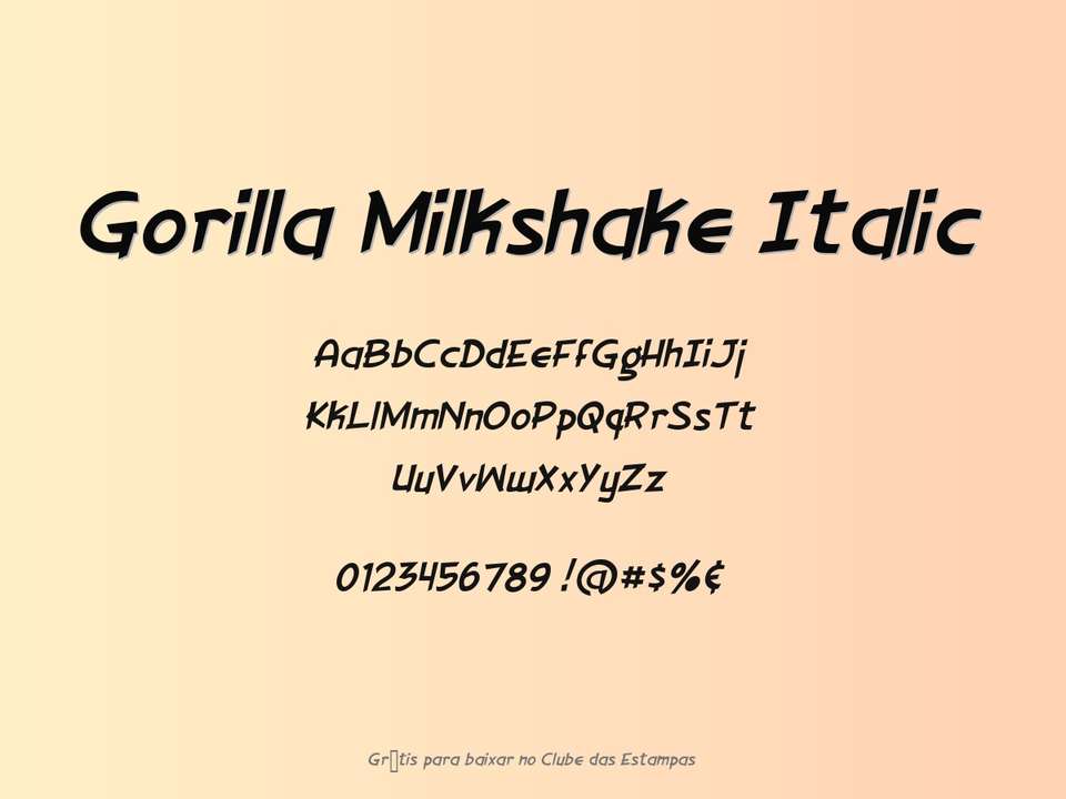 Fonte Gorilla Milkshake Italic Grátis Para Baixar