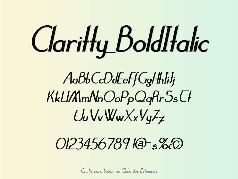 Fonte Claritty Bolditalic Grátis Para Baixar