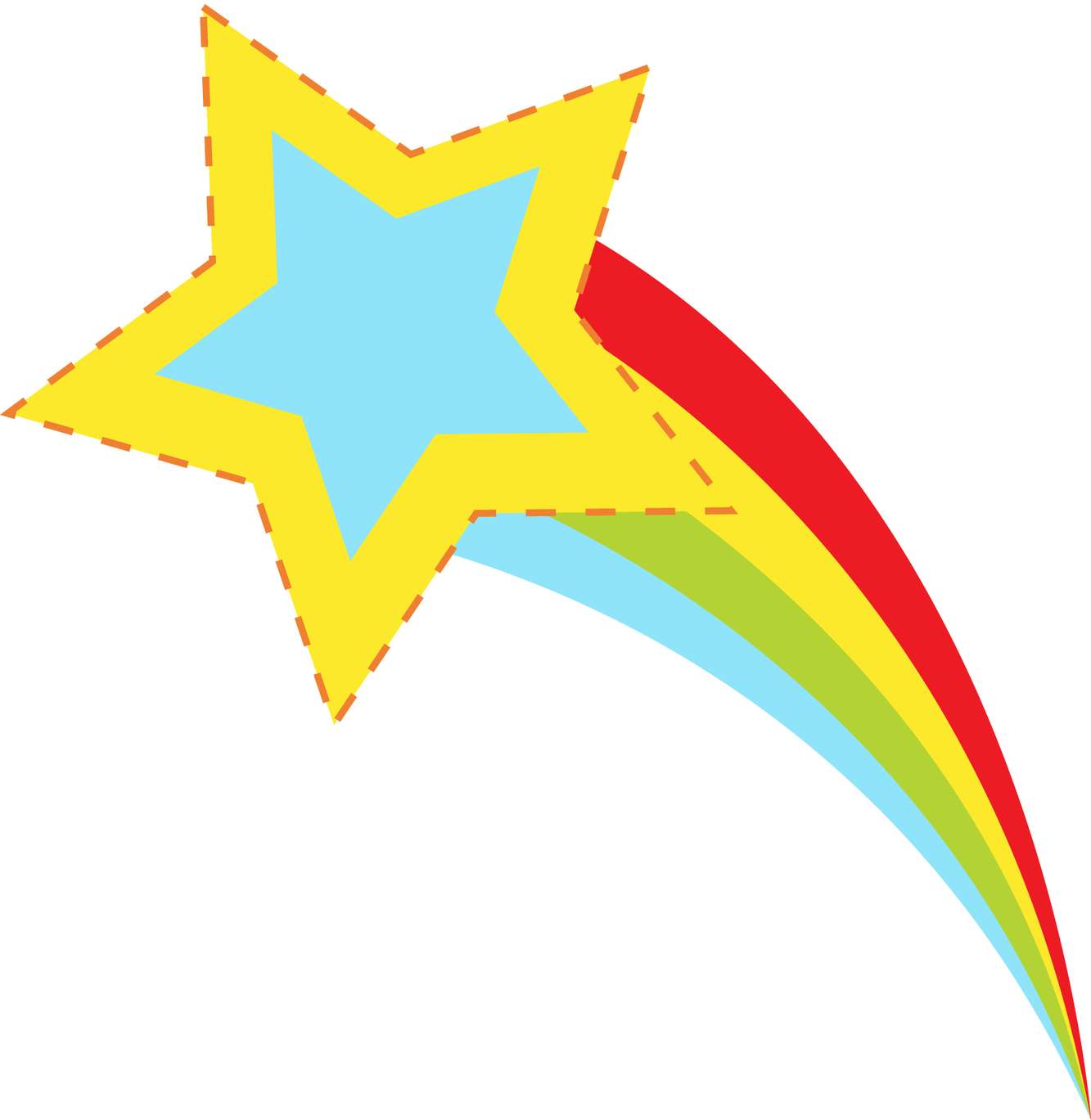 Estrela Amarela Com Arco Íris Celebração Png Grátis Para Baixar