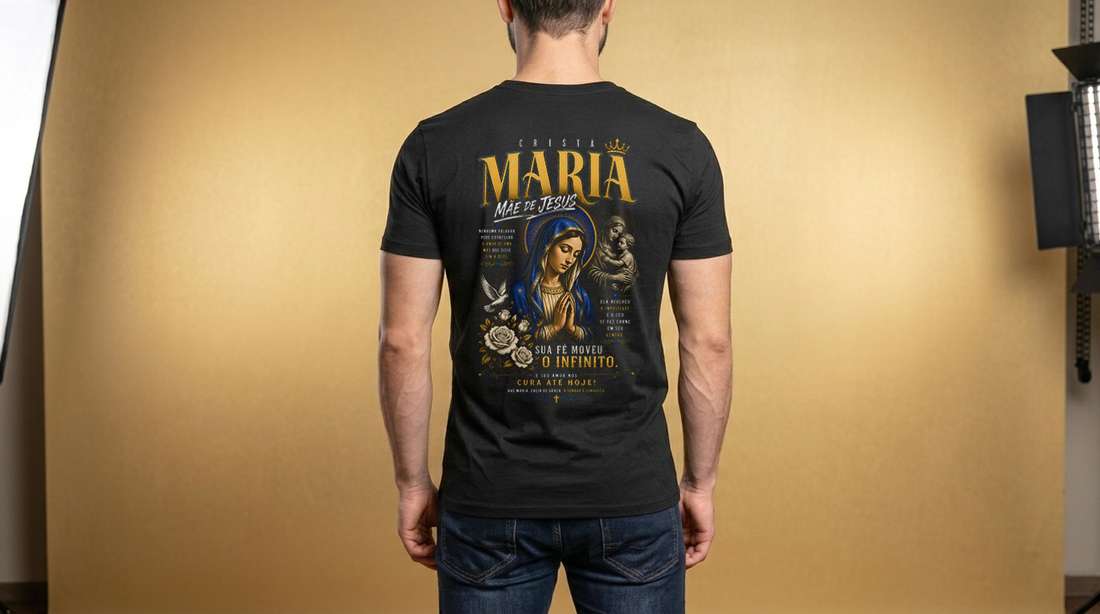 Arte Digital Dtf Crista Maria Mãe De Jesus Pra Camisa