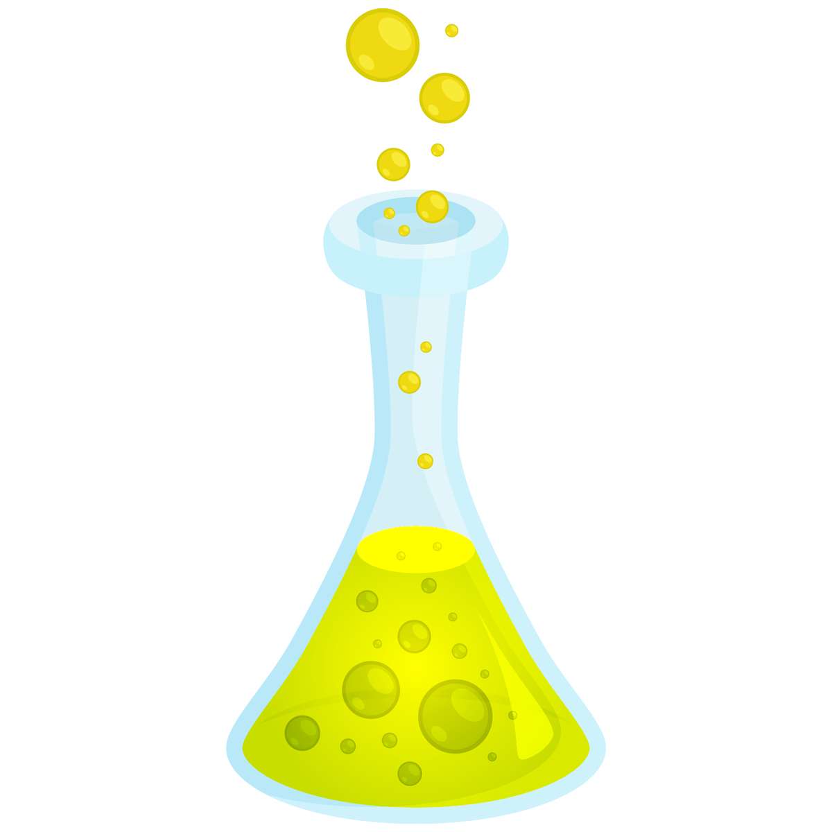 Frasco De Laboratório Com Líquido Amarelo Química Png Grátis Para Baixar