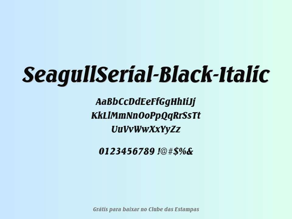 Fonte Seagullserial Black Italic Grátis Para Baixar