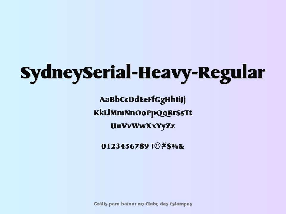 Fonte Sydneyserial Heavy Regular Grátis Para Baixar