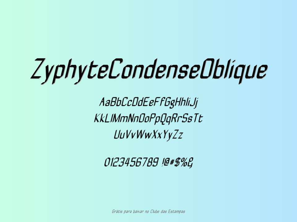 Fonte Zyphytecondenseoblique Grátis Para Baixar