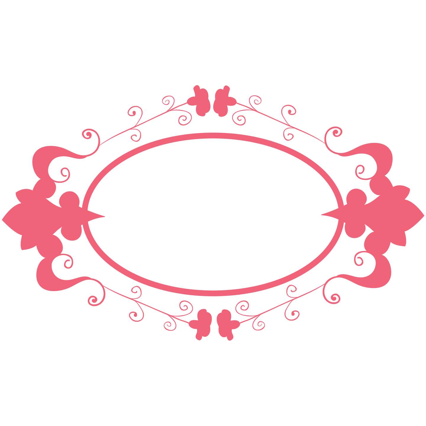 Moldura Ornamental Oval Rosa Arte Png Grátis Para Baixar